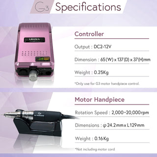 Urawa - Professional Portable Nail Drill G3 Series - Red Color